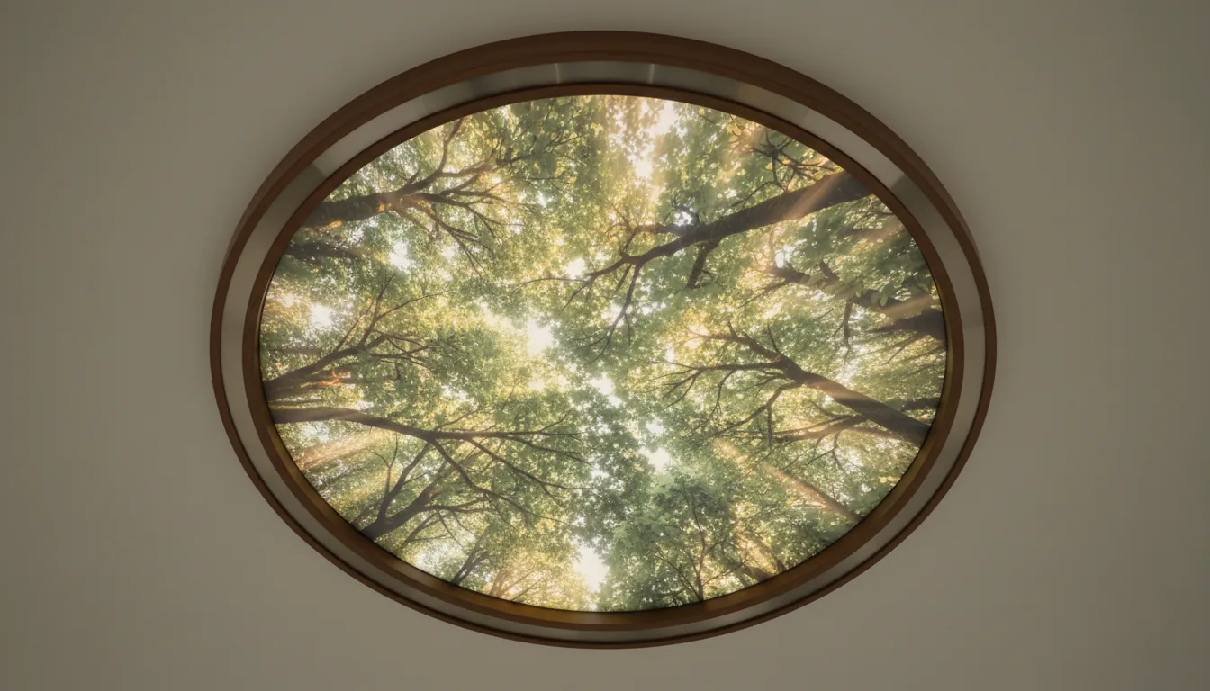 Overhead nature display with tree canopy