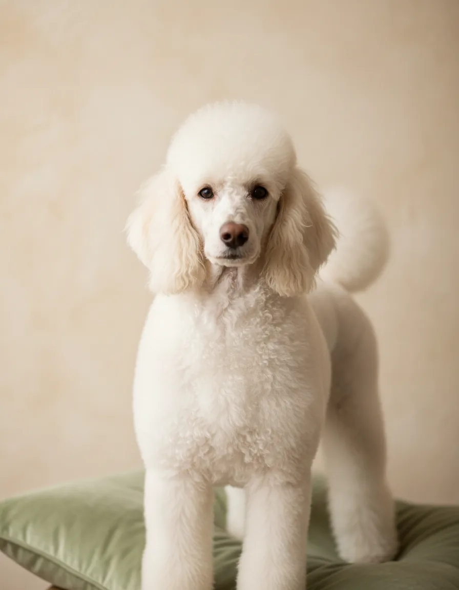 Elegant Standard Poodle with continental clip