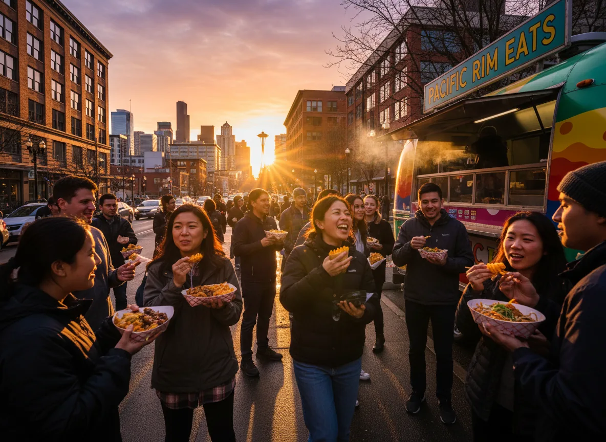 Crowd at food truck